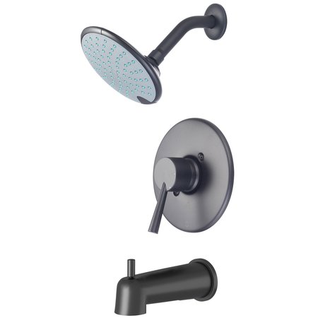 OLYMPIA Single Handle Tub/Shower Trim Set in Matte Black T-2374-7S-MB